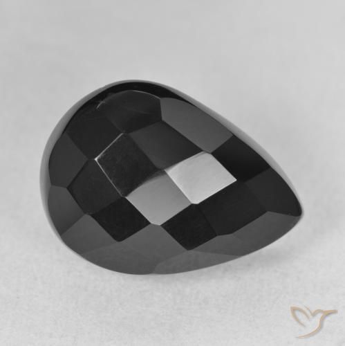 Ônix Preto Natural 10.00ct, Formato de pêra, Opaco