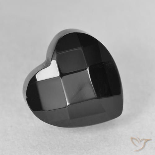 Ônix Preto Natural 4.35ct, Coração, Opaco