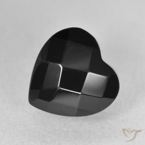 Ônix Preto Natural 4.29ct, Coração, Opaco