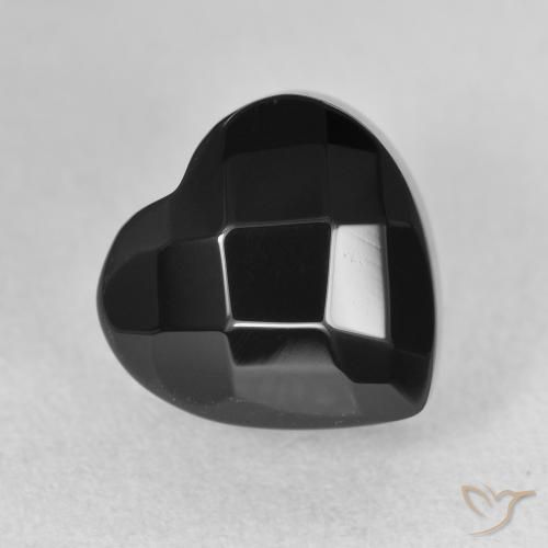 Ônix Preto Natural 4.50ct, Coração, Opaco