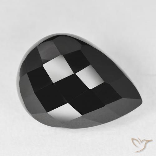 Ônix Preto Natural 10.51ct, Formato de pêra, Opaco