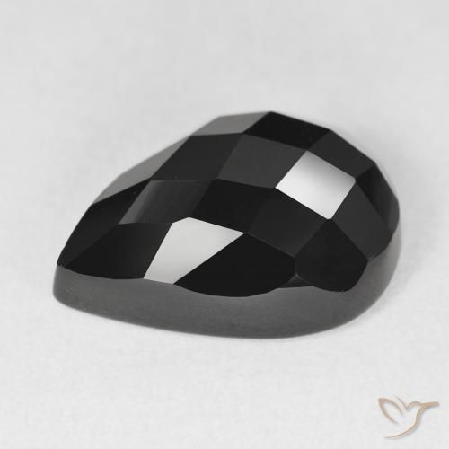 Ônix Preto Natural 10.51ct, Formato de pêra, Opaco