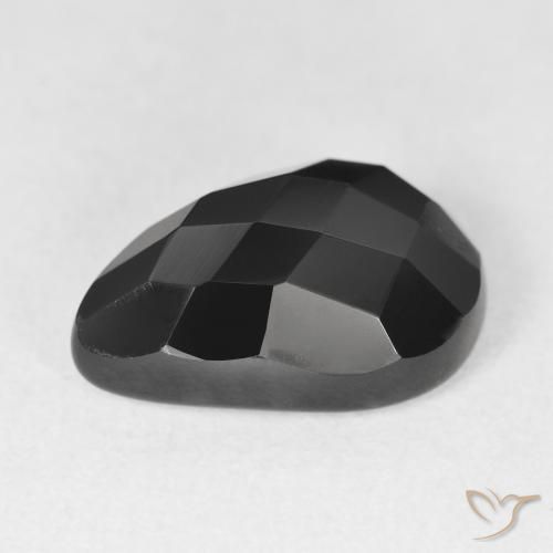 Ônix Preto Natural 8.51ct, Formato de pêra, Opaco