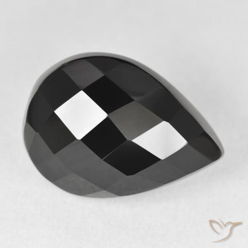 Ônix Preto Natural 10.14ct, Formato de pêra, Opaco