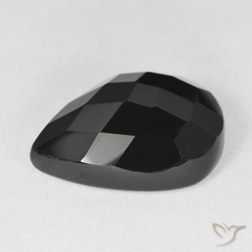 Ônix Preto Natural 10.04ct, Formato de pêra, Opaco