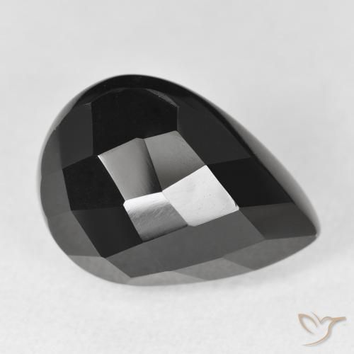 Ônix Preto Natural 10.99ct, Formato de pêra, Opaco