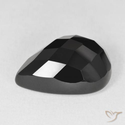 Ônix Preto Natural 10.99ct, Formato de pêra, Opaco