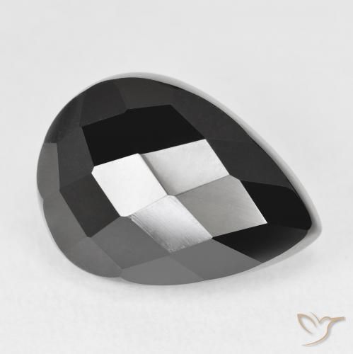 Ônix Preto Natural 10.51ct, Formato de pêra, Opaco