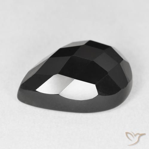 Ônix Preto Natural 10.51ct, Formato de pêra, Opaco