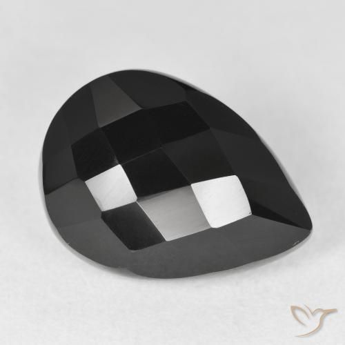 Ônix Preto Natural 10.50ct, Formato de pêra, Opaco