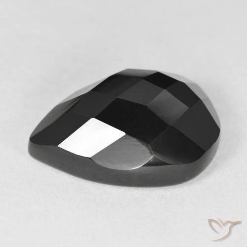 Ônix Preto Natural 10.50ct, Formato de pêra, Opaco