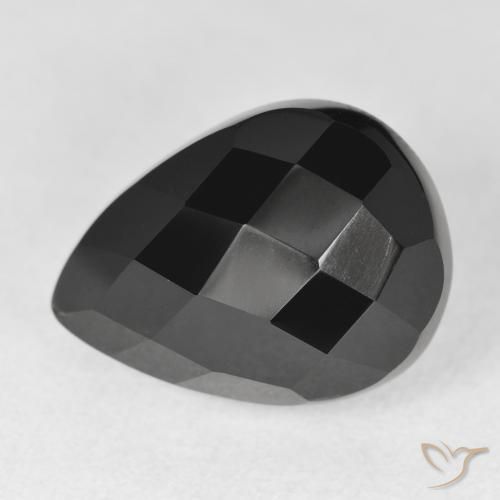11.38ct Natural Preto Ônix, Formato de pêra, Opaco