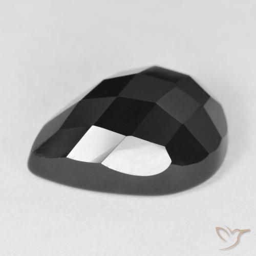 Ônix Preto Natural 11.38ct, Formato de pêra, Opaco