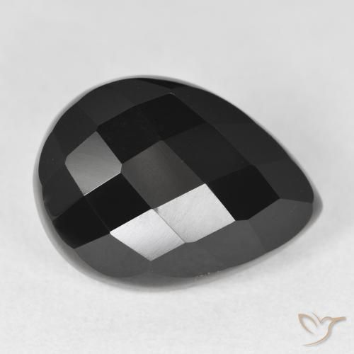 Ônix Preto Natural 10.38ct, Formato de pêra, Opaco