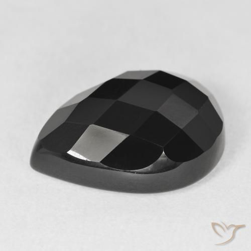 Ônix Preto Natural 10.38ct, Formato de pêra, Opaco