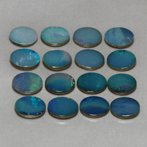 Pedras preciosas de dupleto de opala multicolorido natural de  ct, corte oval, opaco