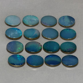 Pedras preciosas de dupleto de opala multicolorido natural de  ct, corte oval, opaco
