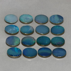 Pedras preciosas de dupleto de opala multicolorido natural de  ct, corte oval, opaco