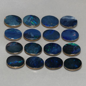 Pedras preciosas de dupleto de opala multicolorido natural de  ct, corte oval, opaco