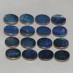 Pedras preciosas de dupleto de opala multicolorido natural de  ct, corte oval, opaco