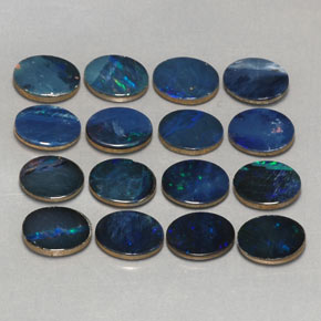 Pedras preciosas de dupleto de opala multicolorido natural de  ct, corte oval, opaco
