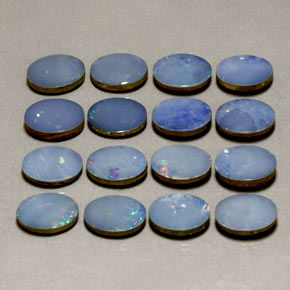 Pedras preciosas de dupleto de opala multicolorido natural de  ct, corte oval, opaco