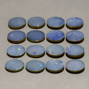 Pedras preciosas de dupleto de opala multicolorido natural de  ct, corte oval, opaco