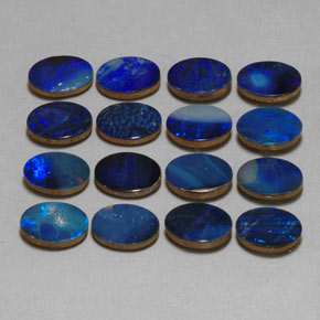Pedras preciosas de dupleto de opala multicolorido natural de  ct, corte oval, opaco