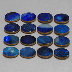 Pedras preciosas de dupleto de opala multicolorido natural de  ct, corte oval, opaco