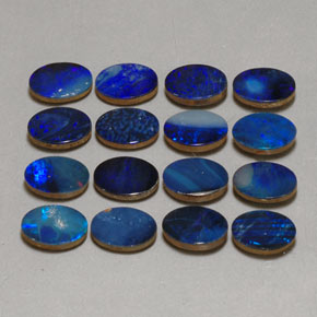 Pedras preciosas de dupleto de opala multicolorido natural de  ct, corte oval, opaco