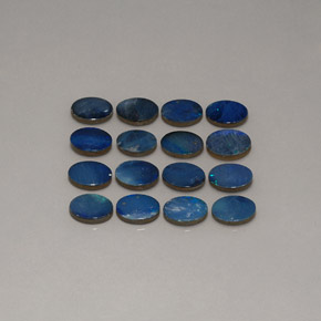 Pedras preciosas de dupleto de opala multicolorido natural de 12,07 ct, corte oval, opaco