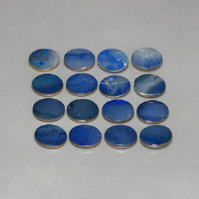 Pedras preciosas de dupleto de opala azul natural de 12,71 ct, corte oval, opaco