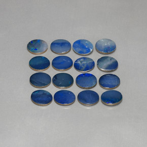 Pedras preciosas de dupleto de opala azul natural de 12,71 ct, corte oval, opaco