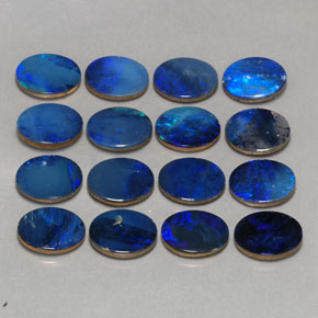 Pedras preciosas de dupleto de opala multicolorido natural de  ct, corte oval, opaco