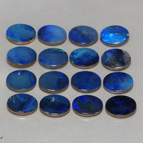 Pedras preciosas de dupleto de opala multicolorido natural de  ct, corte oval, opaco