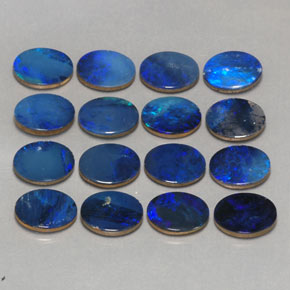 Pedras preciosas de dupleto de opala multicolorido natural de  ct, corte oval, opaco