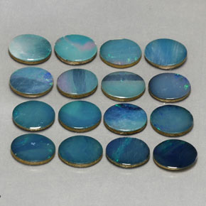 Pedras preciosas de dupleto de opala multicolorido natural de  ct, corte oval, opaco