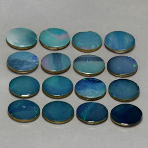 Pedras preciosas de dupleto de opala multicolorido natural de  ct, corte oval, opaco