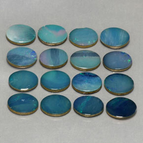 Pedras preciosas de dupleto de opala multicolorido natural de  ct, corte oval, opaco