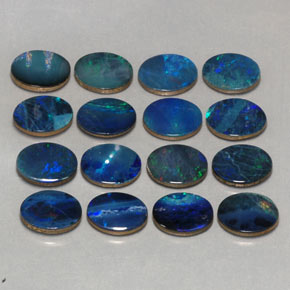 Pedras preciosas de dupleto de opala multicolorido natural de  ct, corte oval, opaco