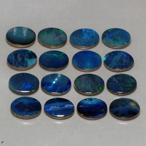 Pedras preciosas de dupleto de opala multicolorido natural de  ct, corte oval, opaco