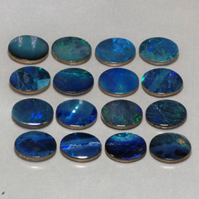 Pedras preciosas de dupleto de opala multicolorido natural de  ct, corte oval, opaco