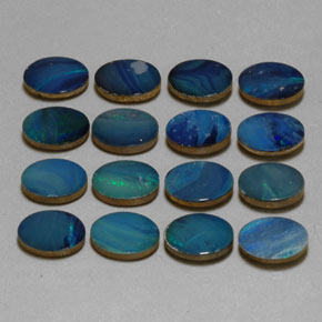 Pedras preciosas de dupleto de opala multicolorido natural de  ct, corte oval, opaco