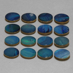 Pedras preciosas de dupleto de opala multicolorido natural de  ct, corte oval, opaco