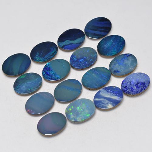 Pedras preciosas de dupleto de opala multicolorido natural de 11,31 ct, corte oval, opaco