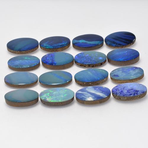 Pedras preciosas de dupleto de opala multicolorido natural de 11,31 ct, corte oval, opaco