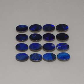 Pedras preciosas de dupleto de opala multicolorido natural de  ct, corte oval, opaco
