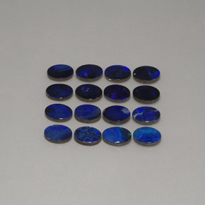 Pedras preciosas de dupleto de opala multicolorido natural de  ct, corte oval, opaco