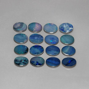 Pedras preciosas de dupleto de opala multicolorido natural de  ct, corte oval, opaco