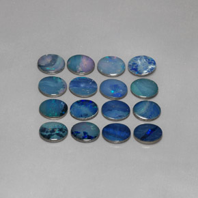 Pedras preciosas de dupleto de opala multicolorido natural de  ct, corte oval, opaco